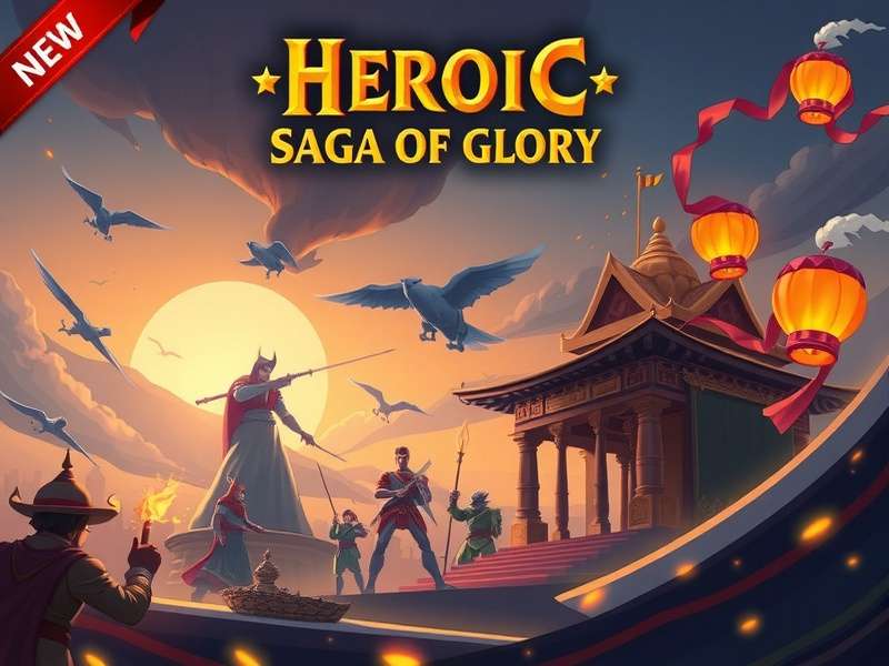 Heroic Saga Of Glory game banner featuring epic battle scene